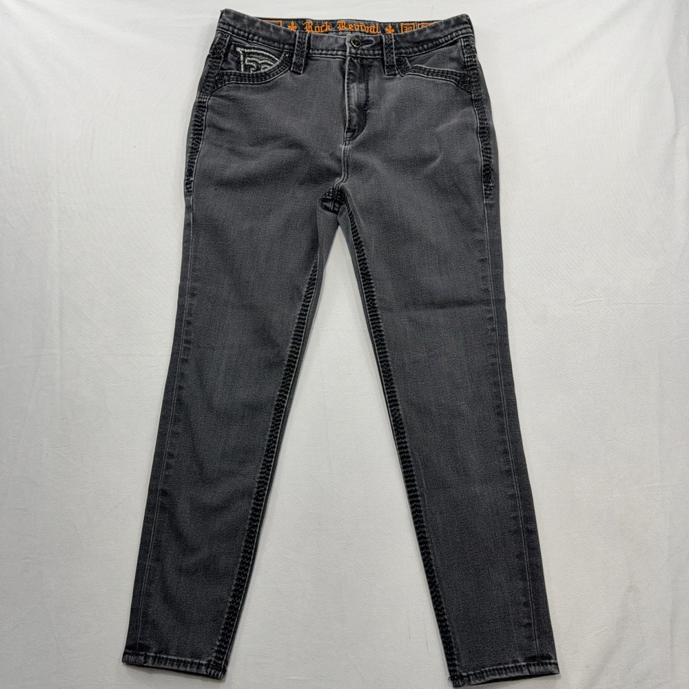 Rock Revival Jeans Saoirse Ultra High Rise Curvy Skinny Grey‎ Womens 30